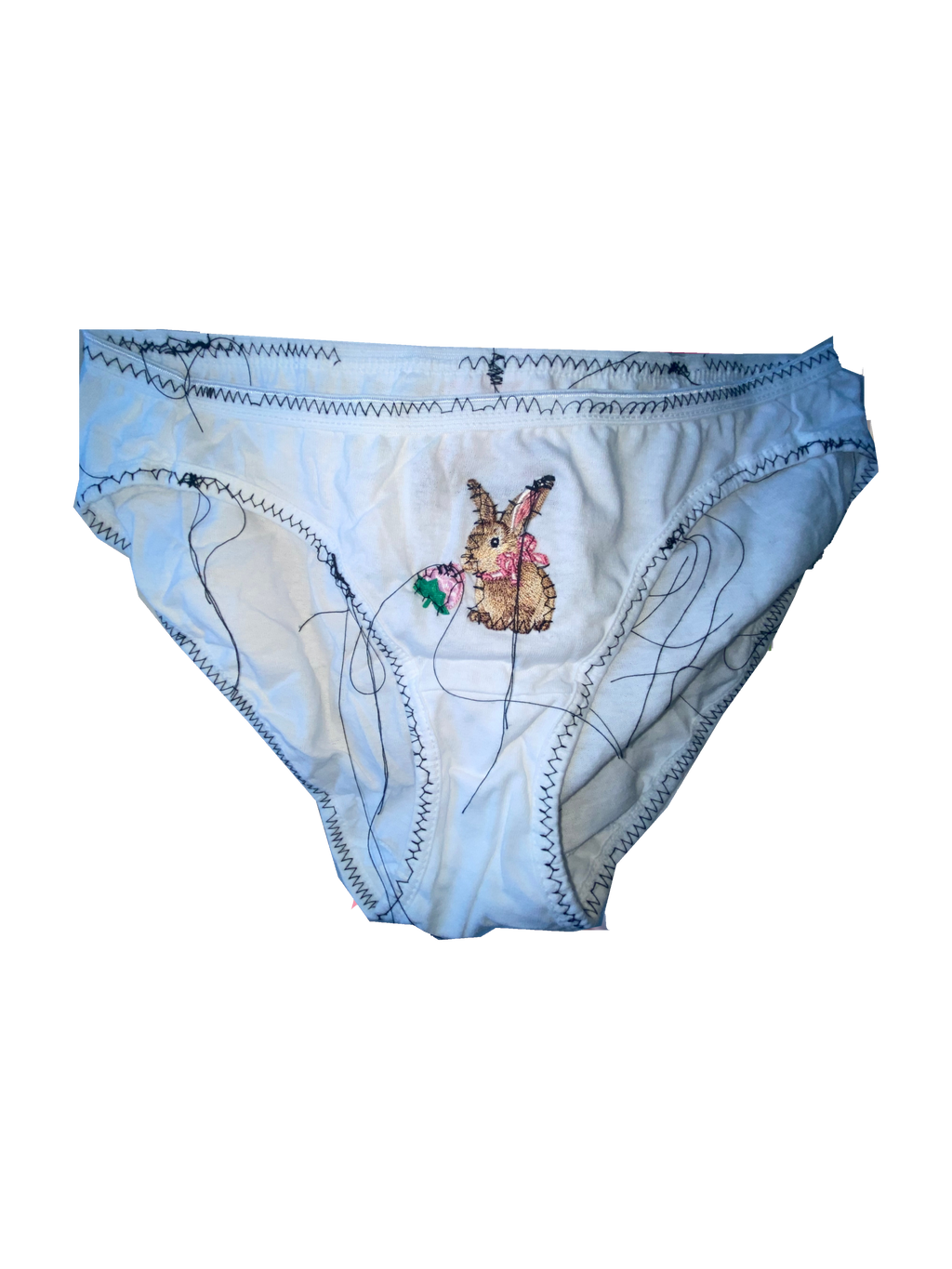 🐇༶•┈â”?adult female rabbit eating strawberry undies ┈┈•༶🐇