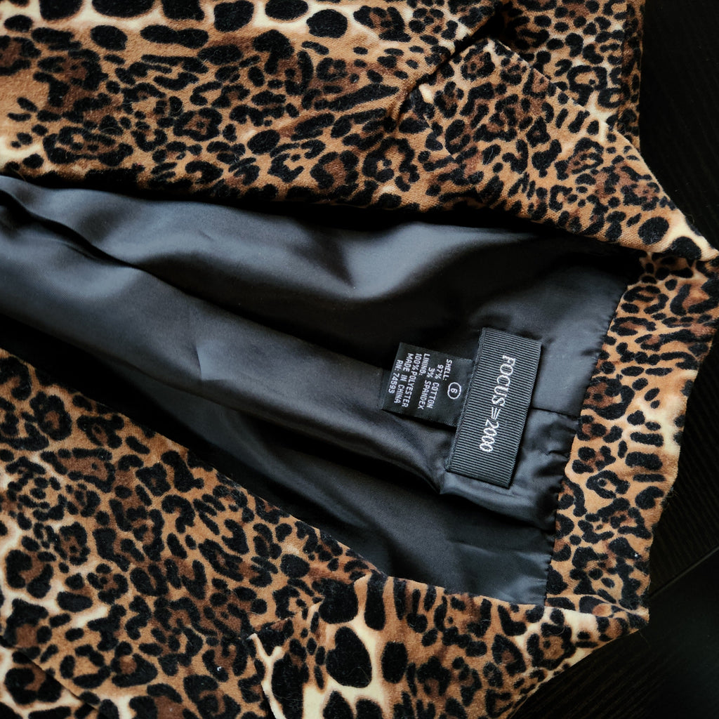 90s Velvet Cheetah Blazer (M)