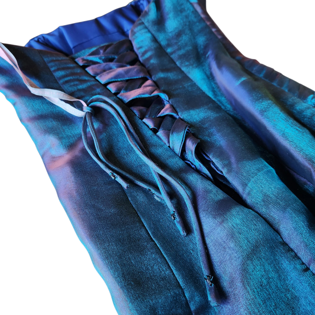 Peacock Strapless Flutter Formal Dress (S)