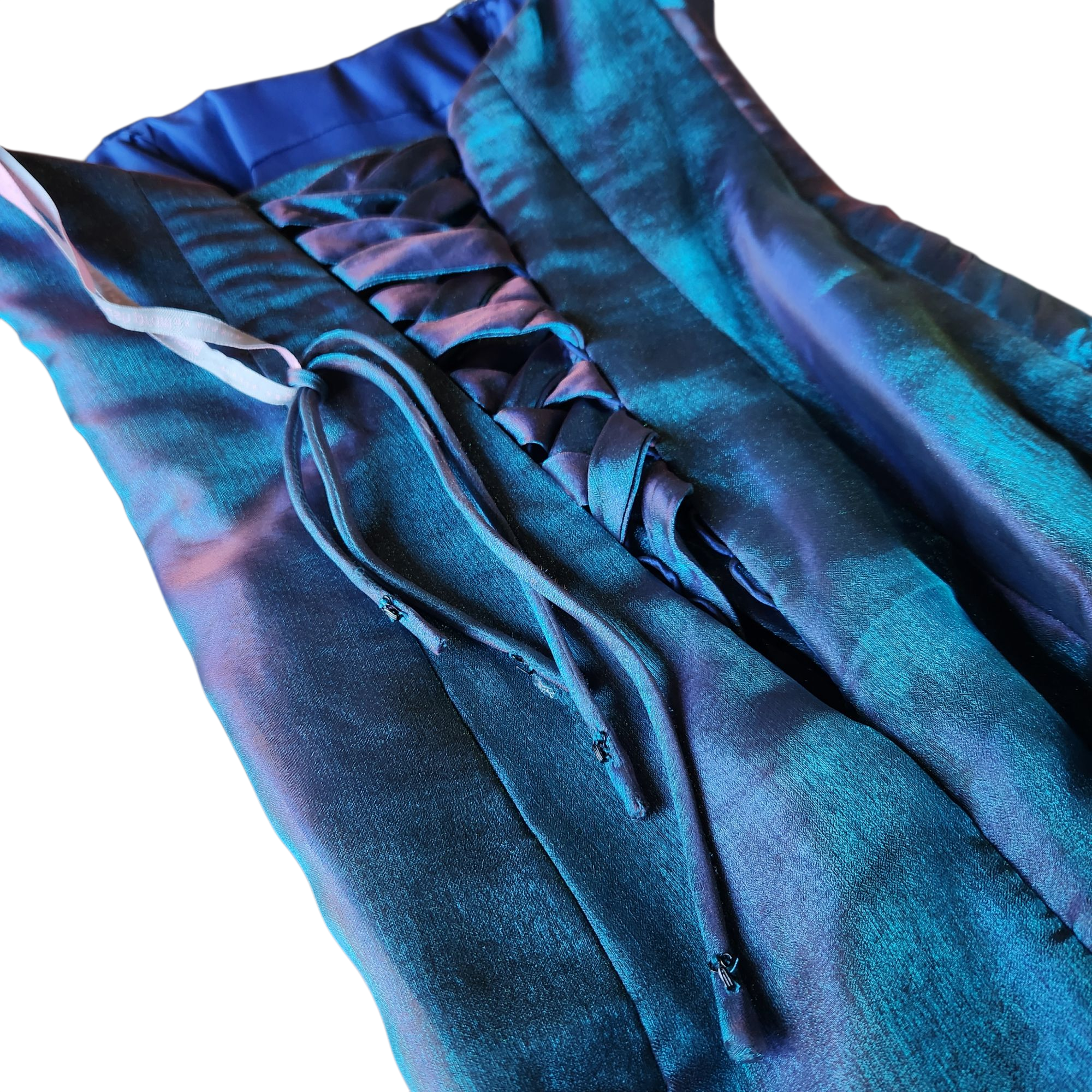 Peacock Strapless Flutter Formal Dress (S)