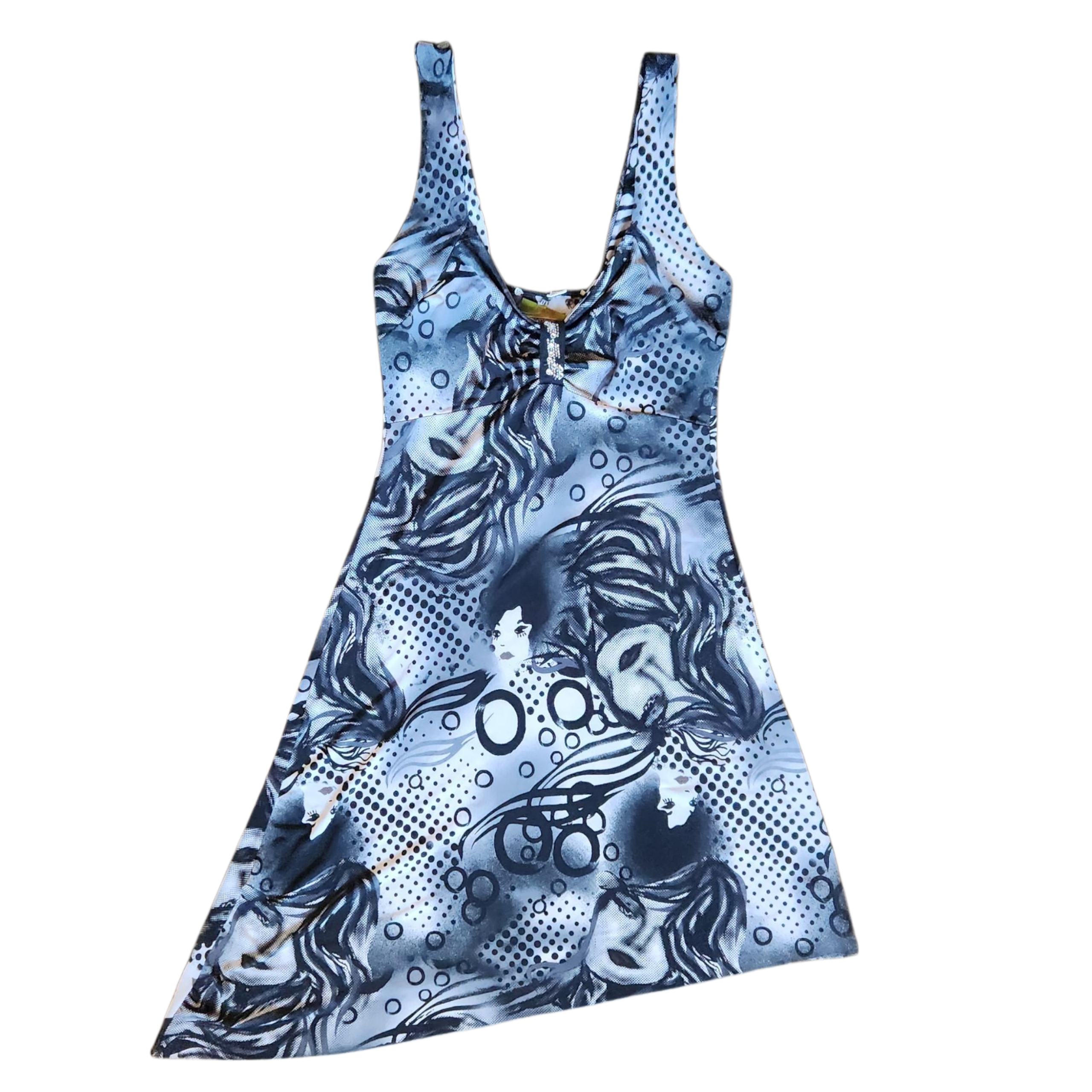 Y2K Cyber Airbrush Graphic Dress (S)