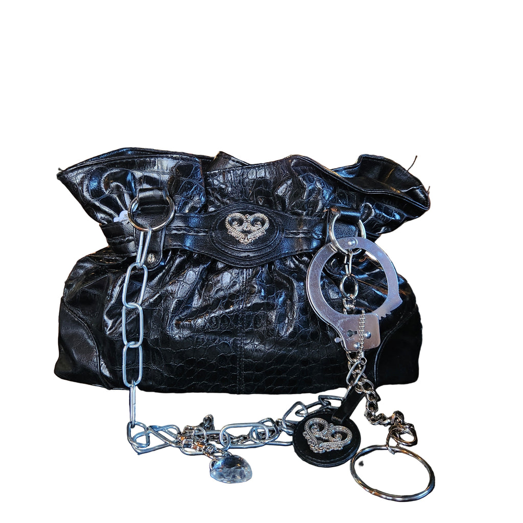 Black Feux-Alligator Chrome Bag