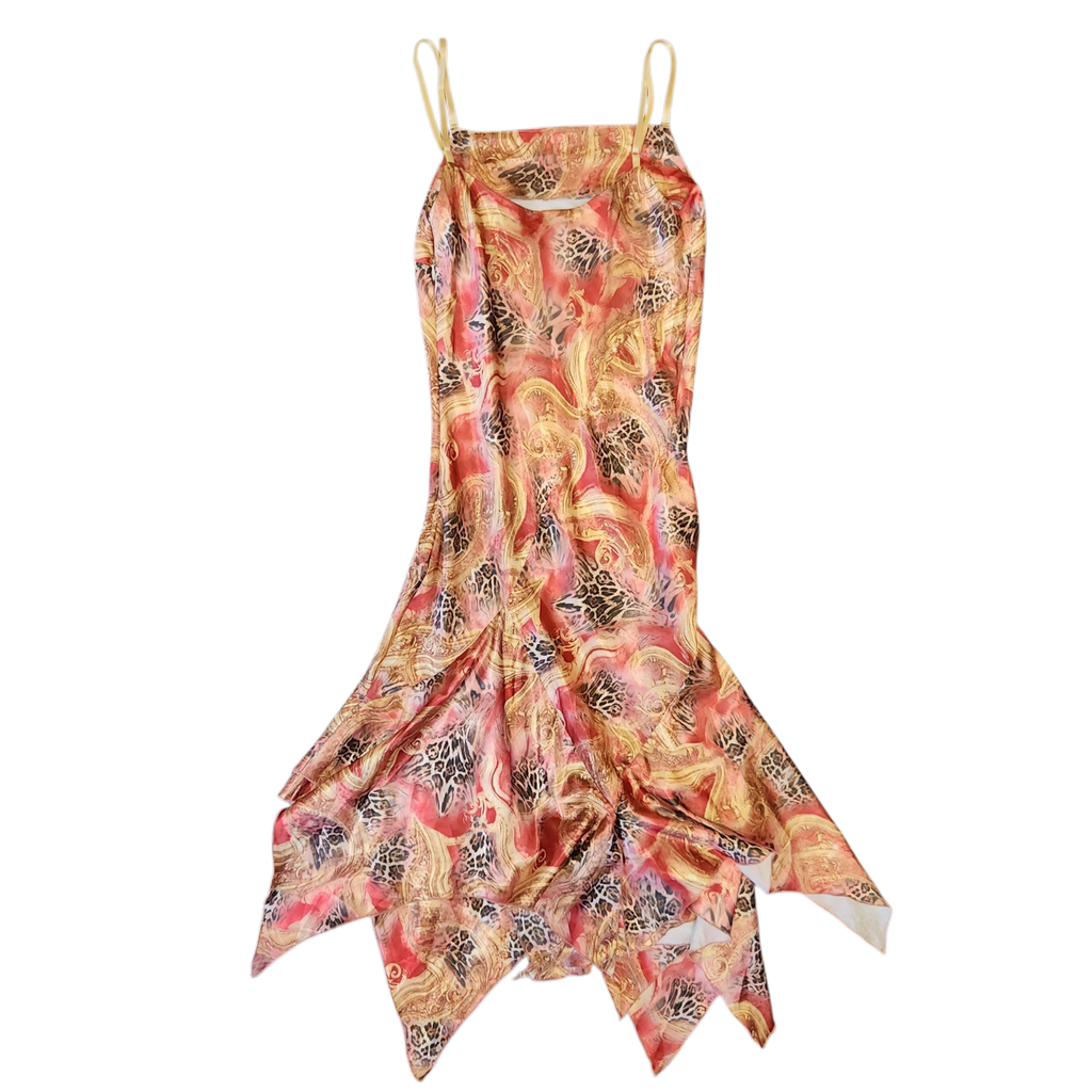 Floyd Red and Gold Midi Dress by Smith (M)