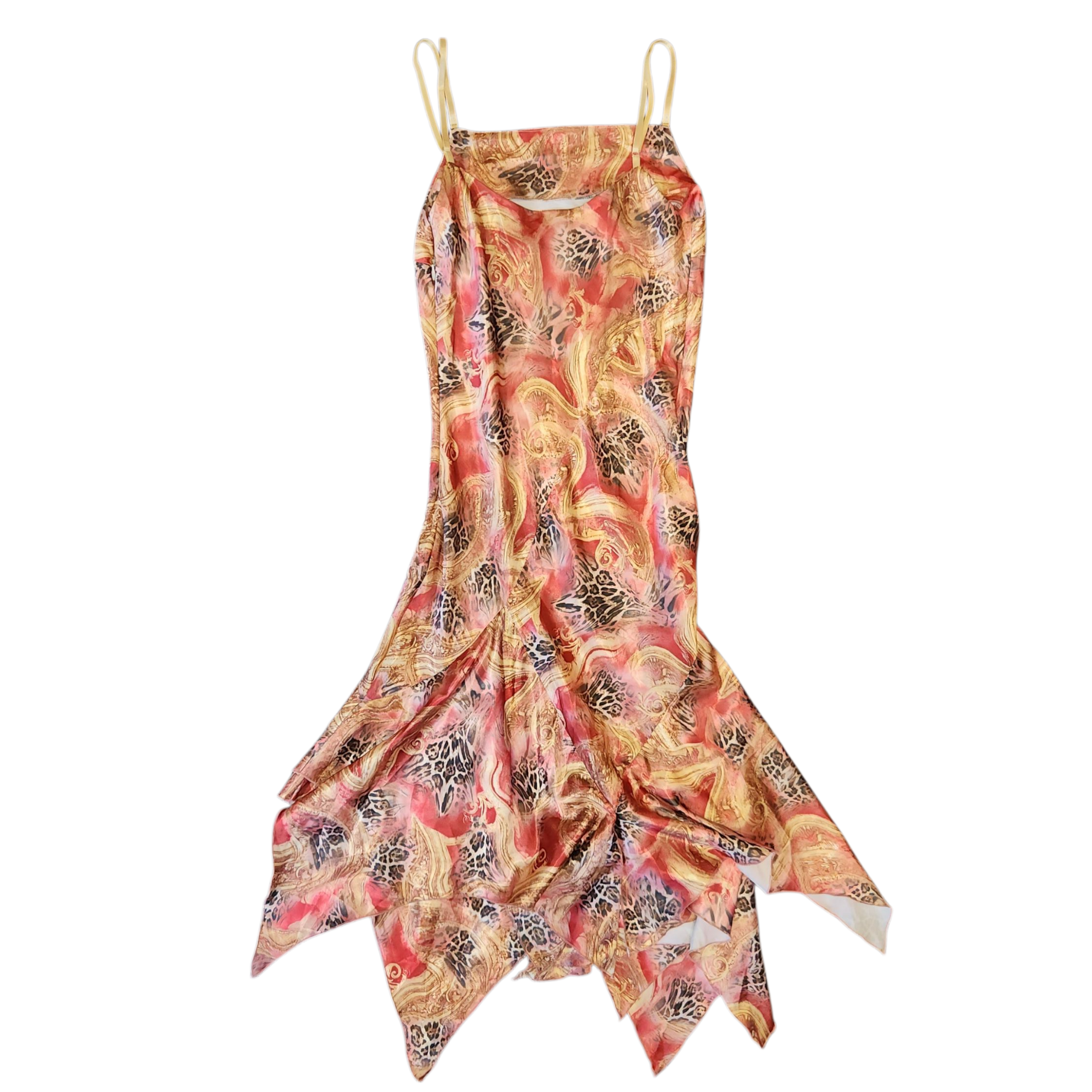 Floyd Red and Gold Midi Dress by Smith (M)