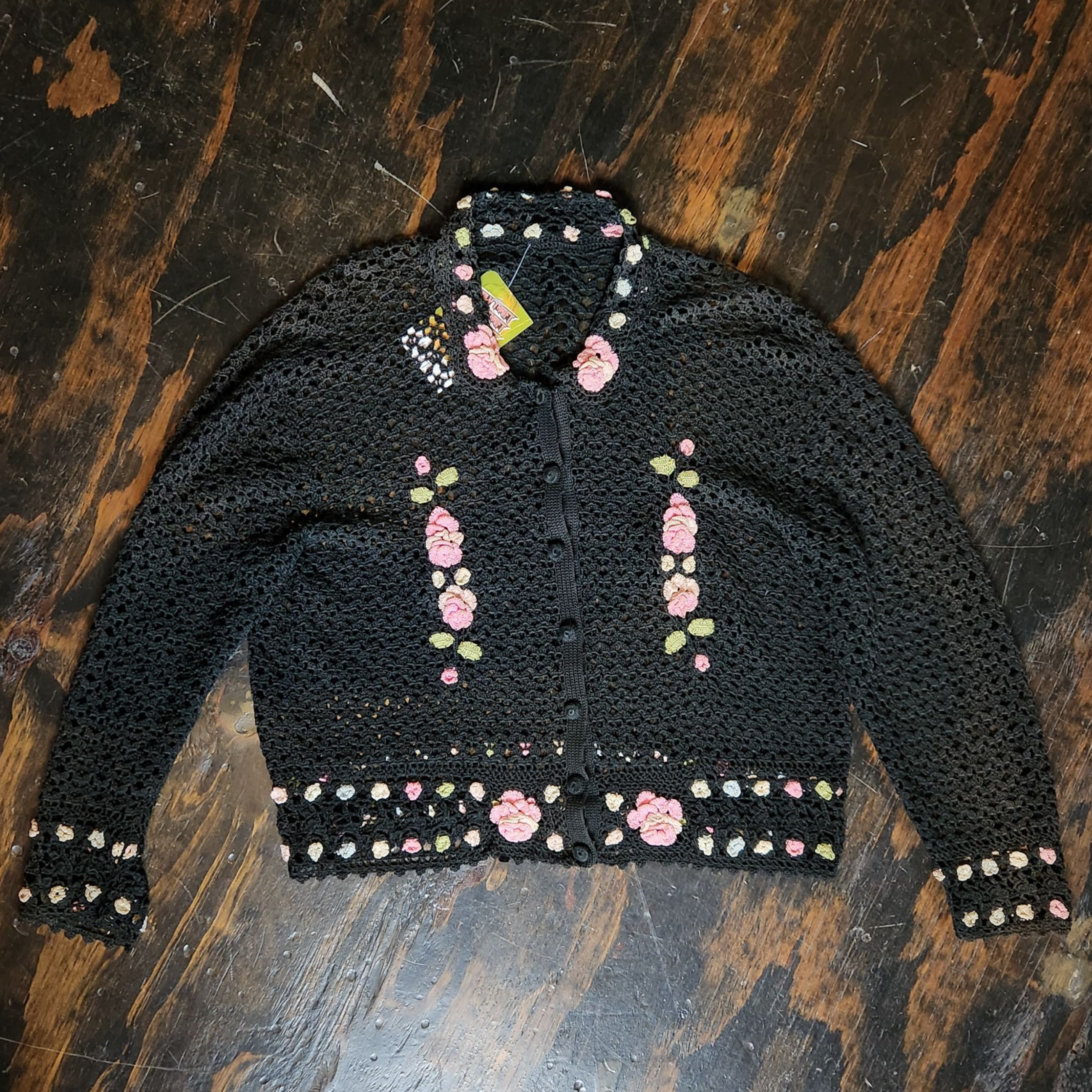 Sweetie Floral  Embroidered Cardigan (L)
