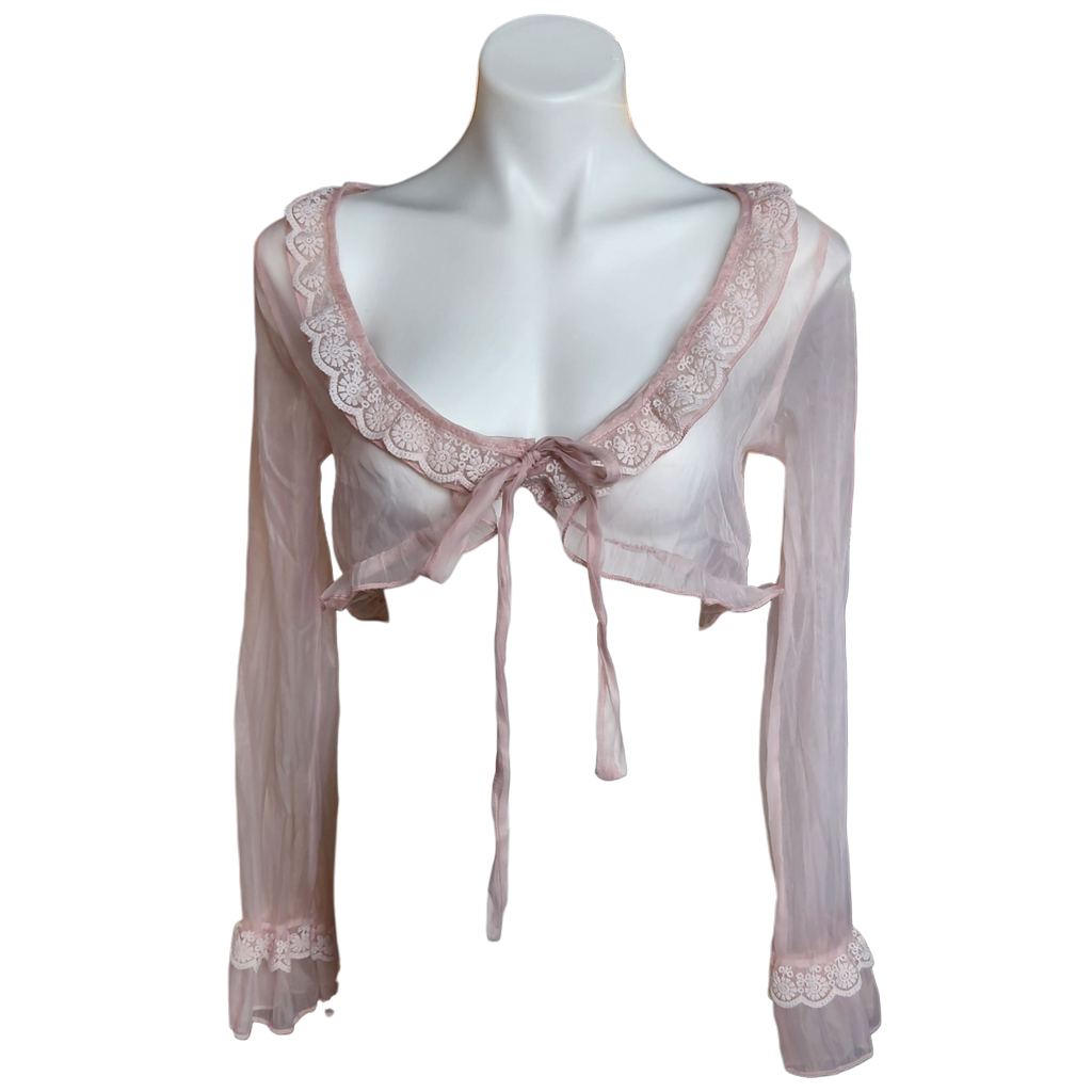 Dreamy Pink Cropped Cardigan (M)