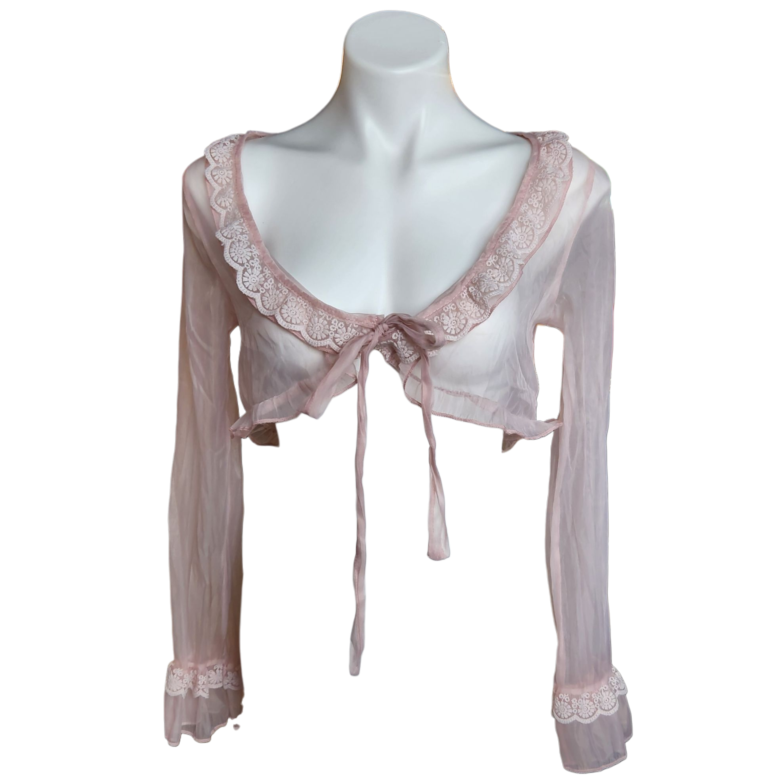 Dreamy Pink Cropped Cardigan (M)