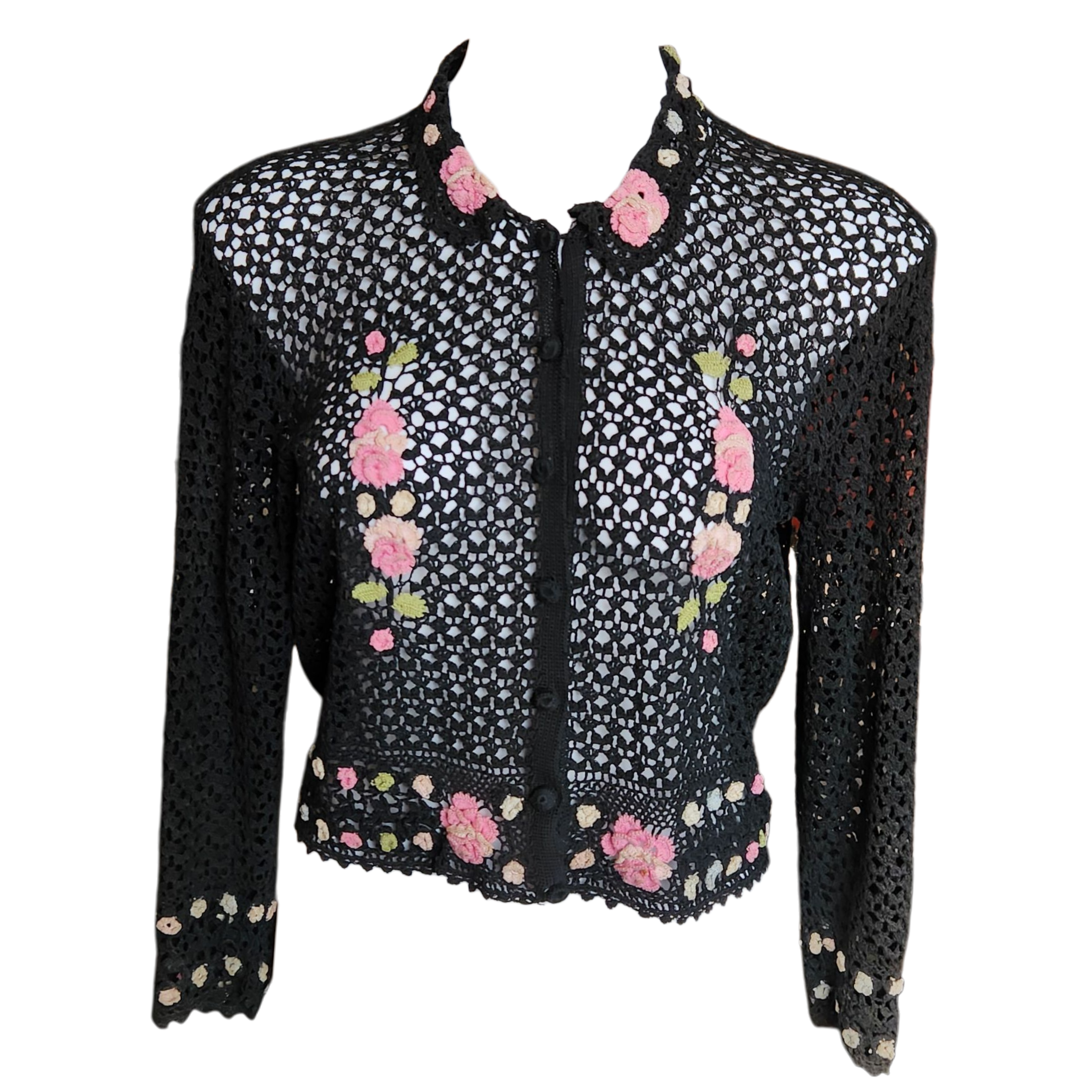 Sweetie Floral  Embroidered Cardigan (L)
