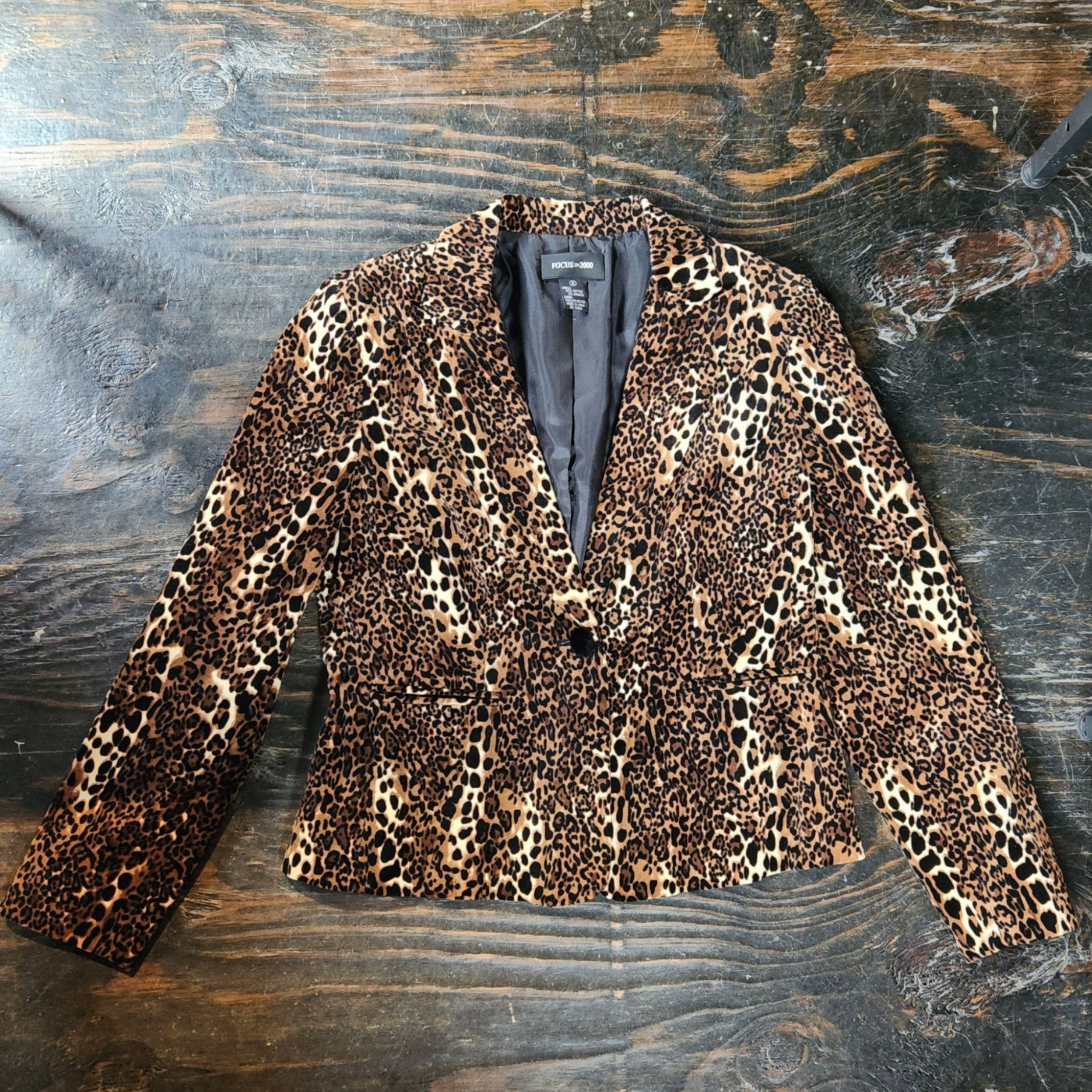 90s Velvet Cheetah Blazer (M)