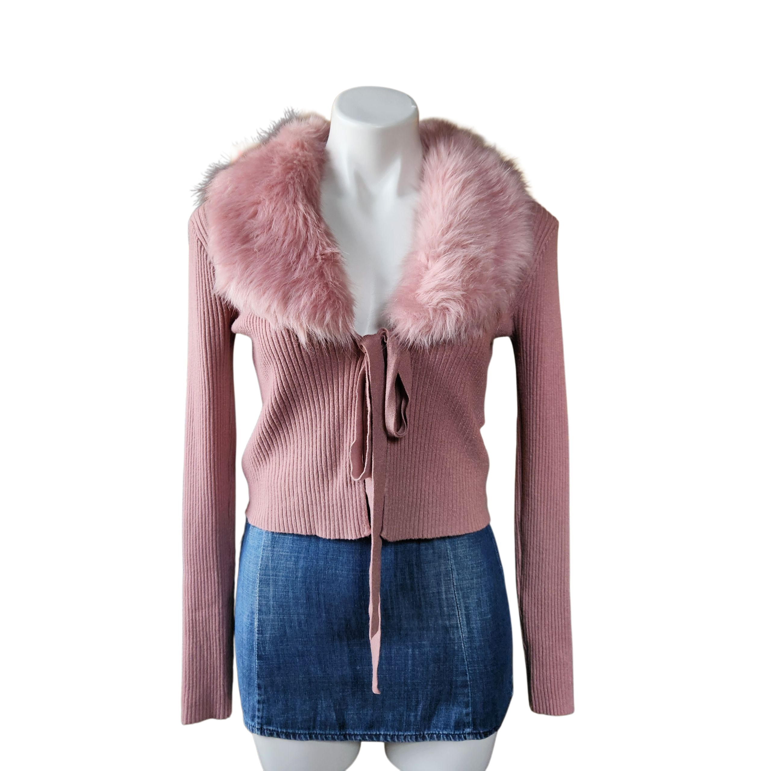 Pink Knit Cropped Sweater