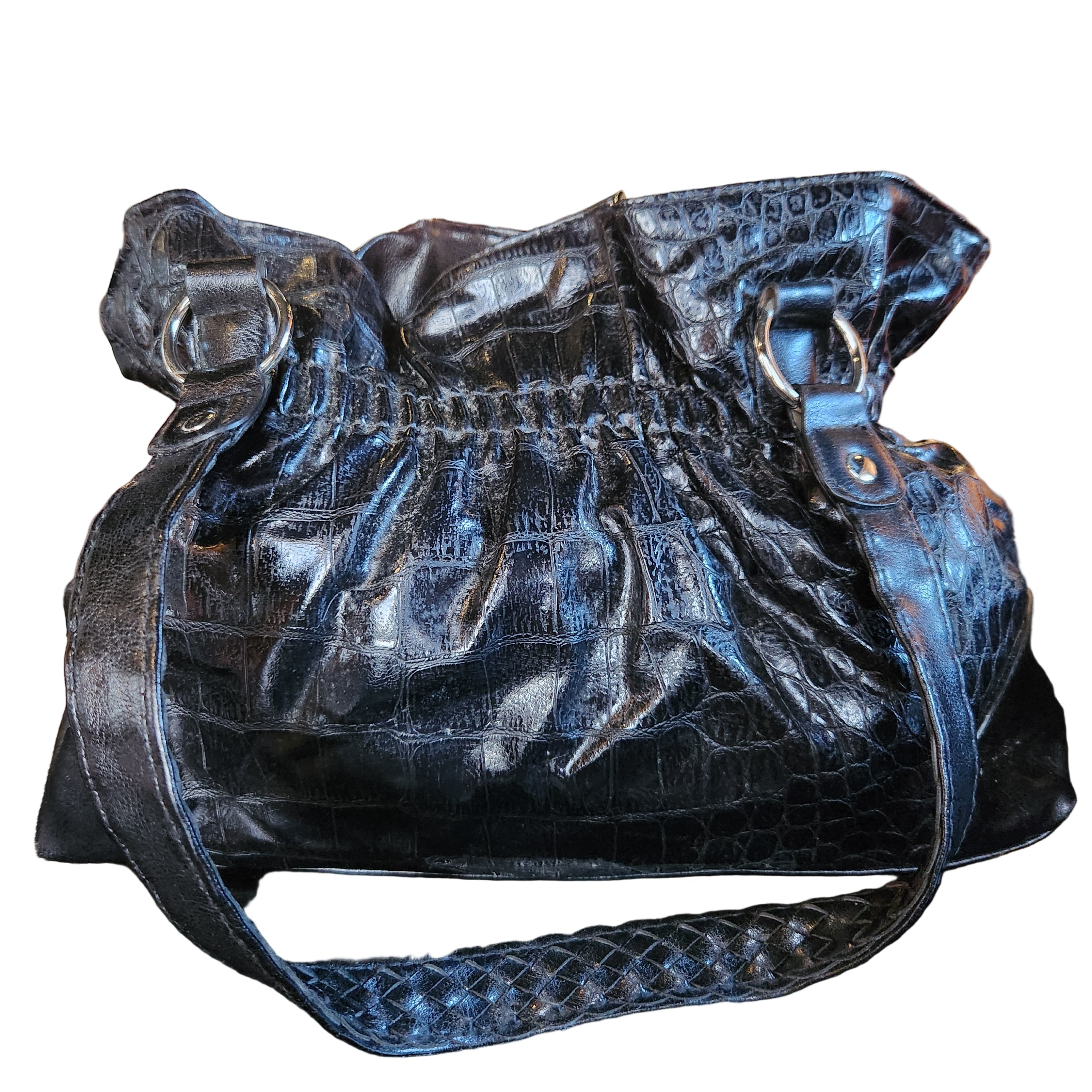 Black Feux-Alligator Chrome Bag