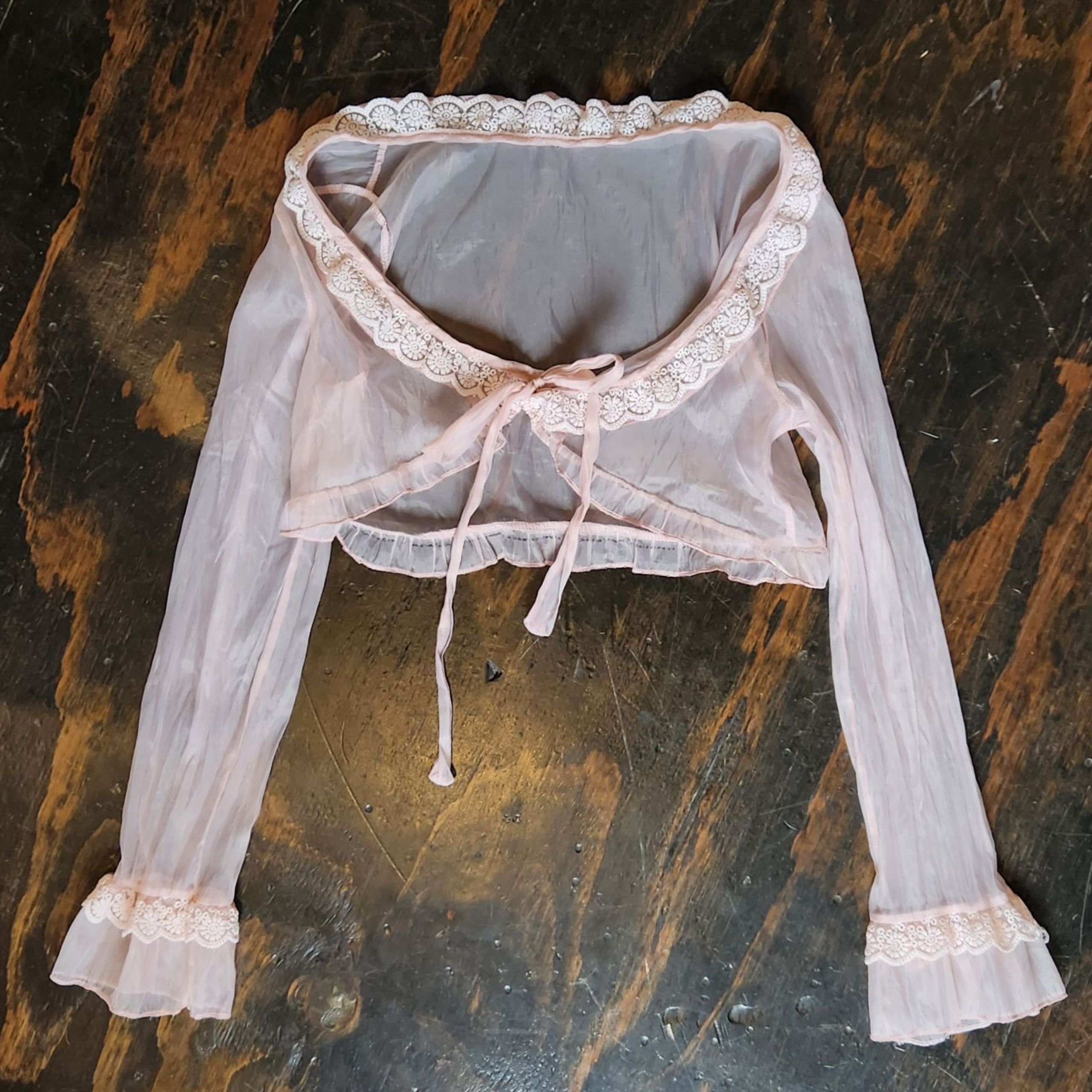 Dreamy Pink Cropped Cardigan (M)