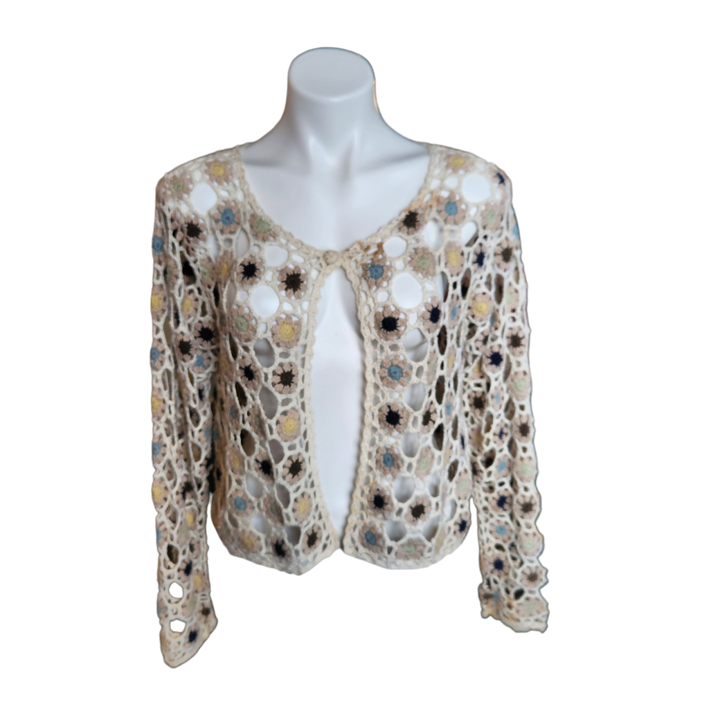 Off-white Floral Knit Sweater (L)