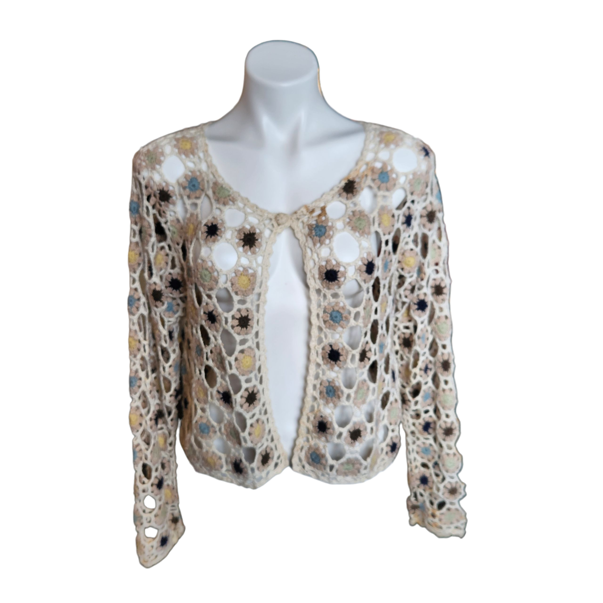 Off-white Floral Knit Sweater (L)