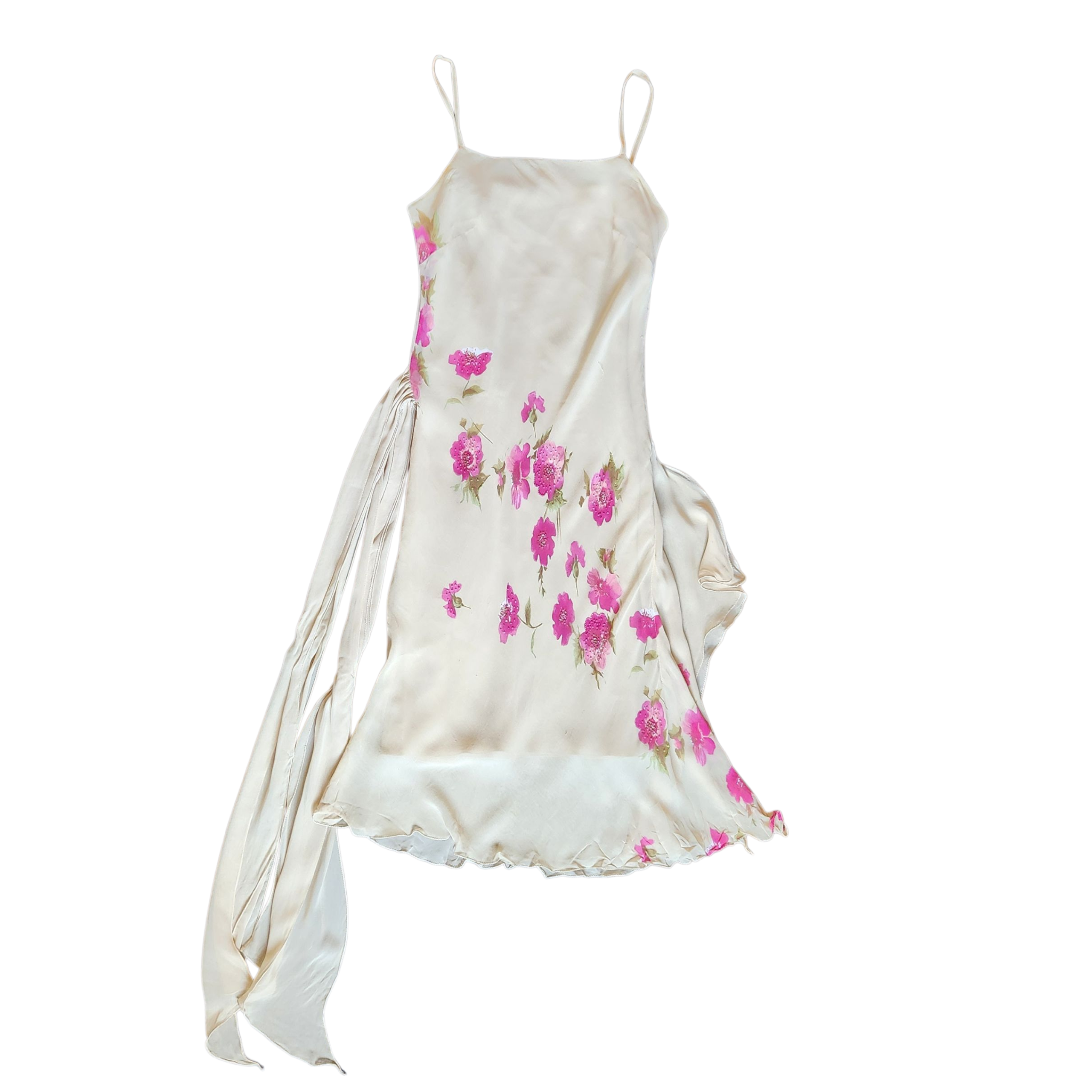 Y2K Sage Beaded Midi Dress(S)