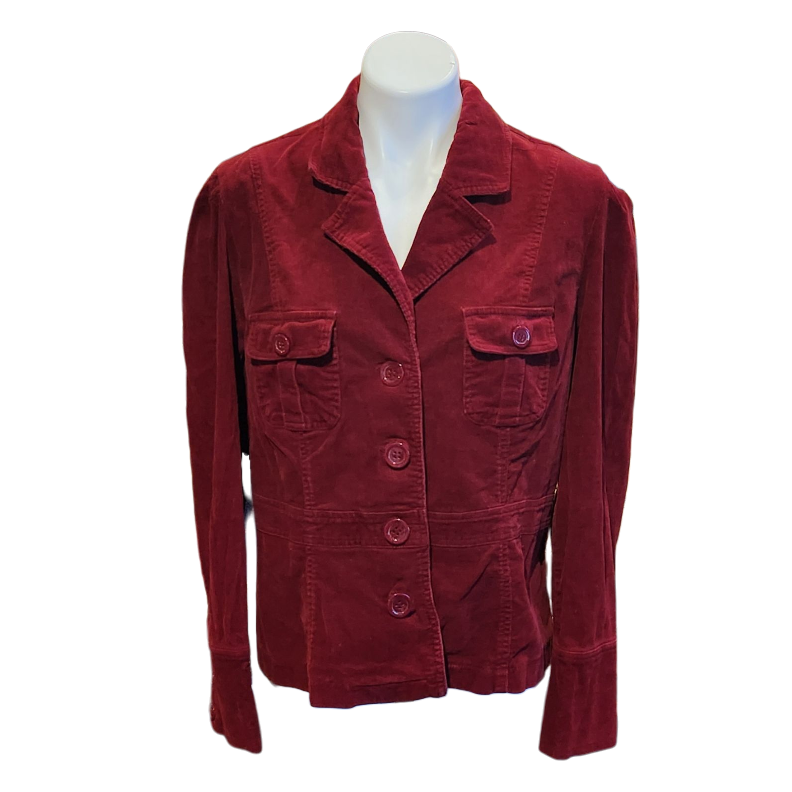 Deep Red Corduroy Jacket (XL)