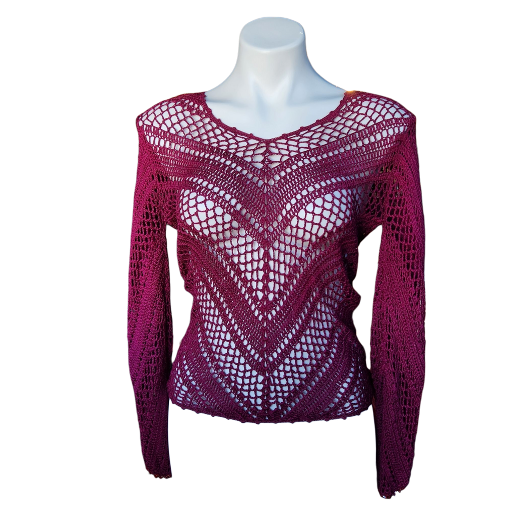 Mauve Loose Knit Sweater (S)