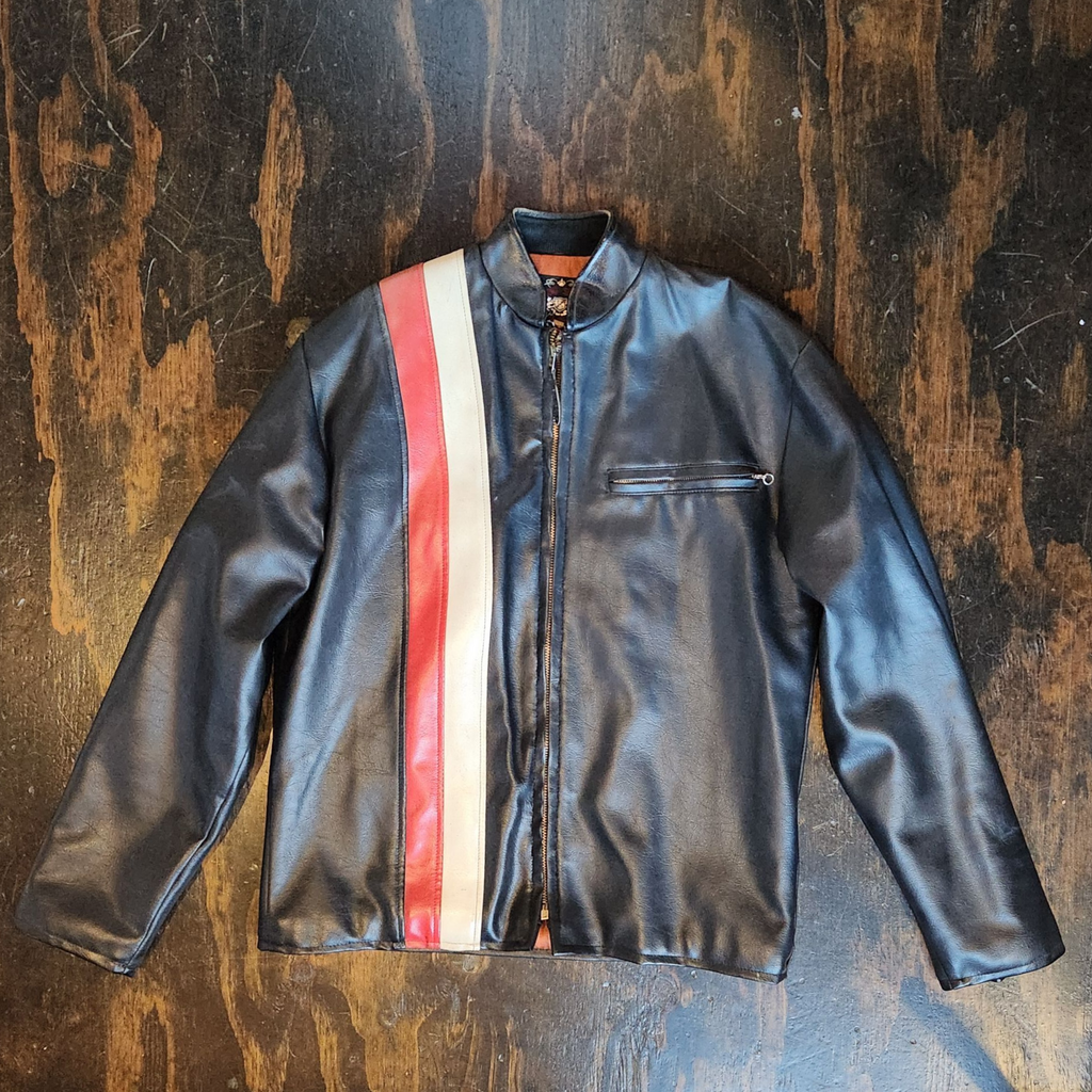 Vintage Leather Racing Jacket (L)