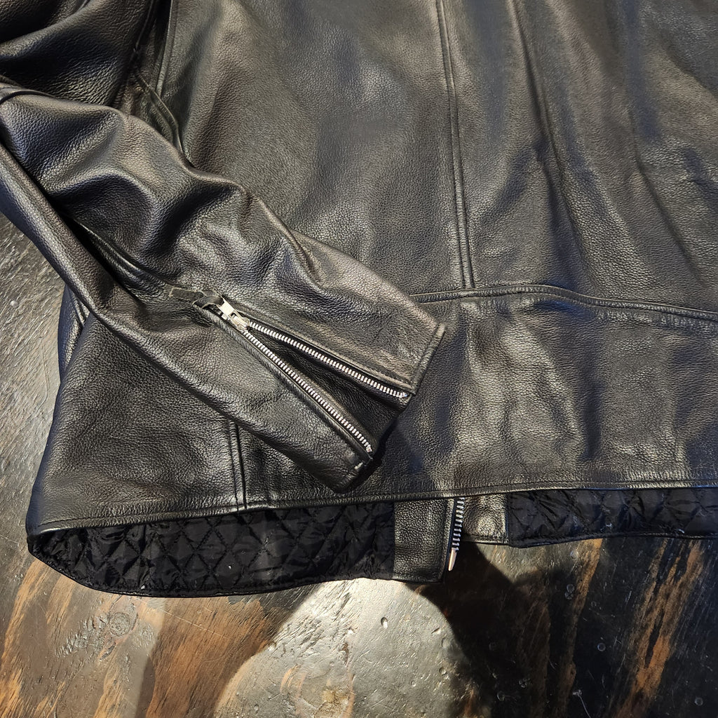 Asymmetrical Zip Leather Jacket (M-L)