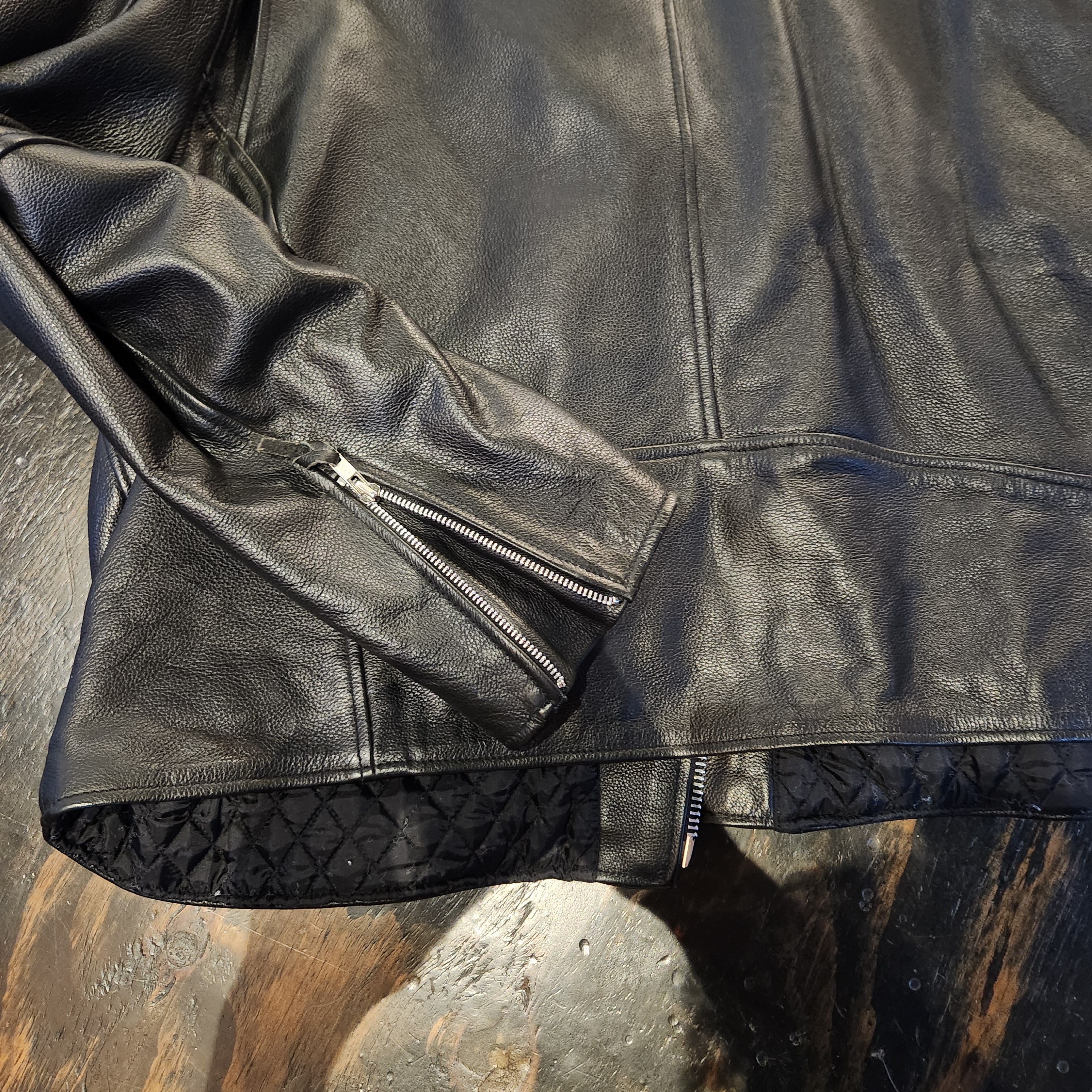 Asymmetrical Zip Leather Jacket (M-L)