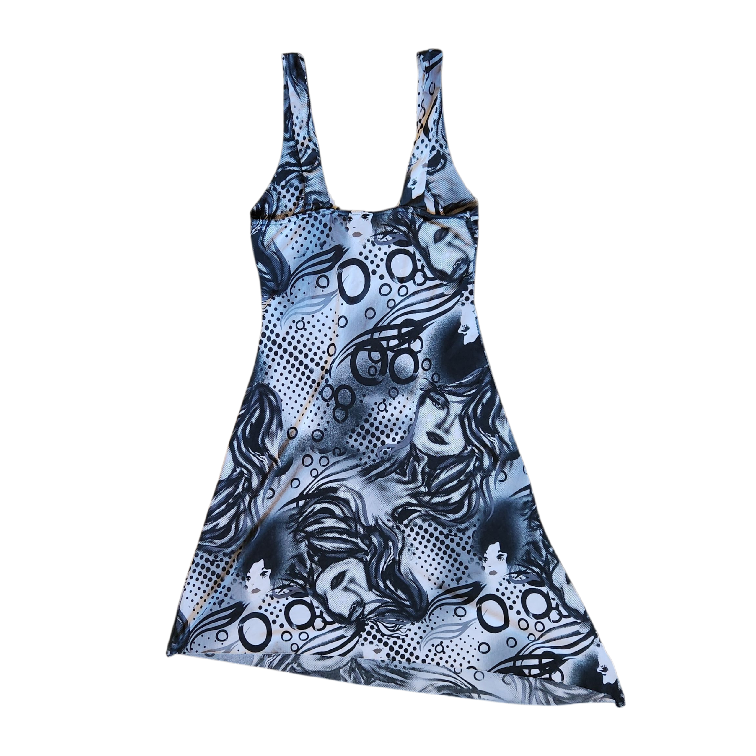 Y2K Cyber Airbrush Graphic Dress (S)