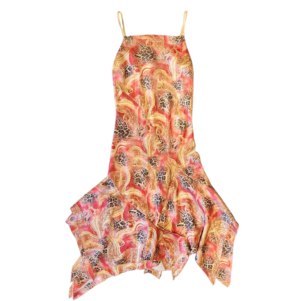 Floyd Red and Gold Midi Dress by Smith (M)