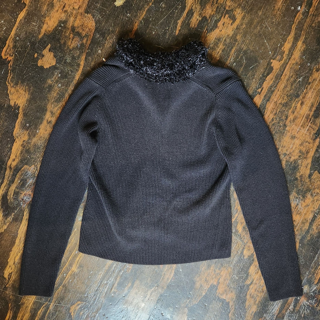 Cozy Black Knit Sweater (XL)