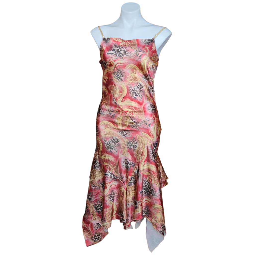 Floyd Red and Gold Midi Dress by Smith (M)