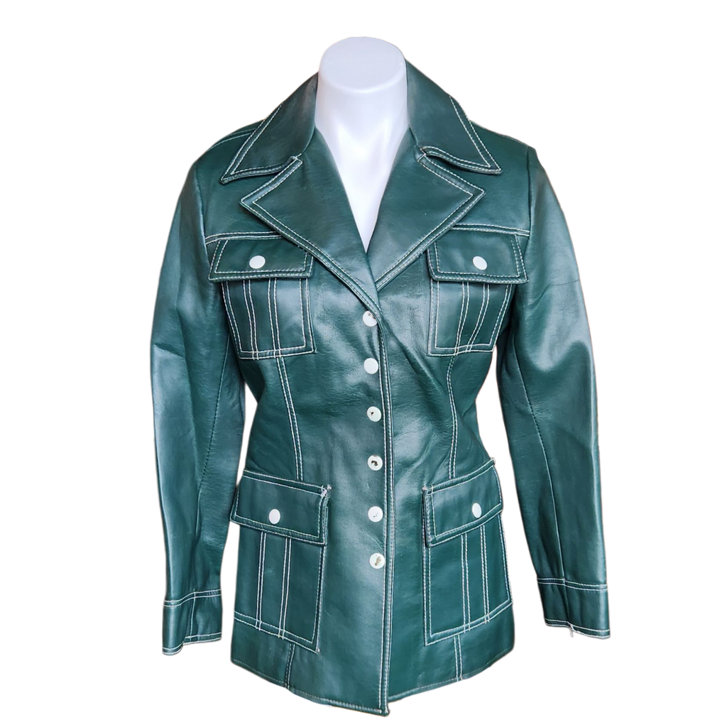 Forest Green Pleather Trench (M)