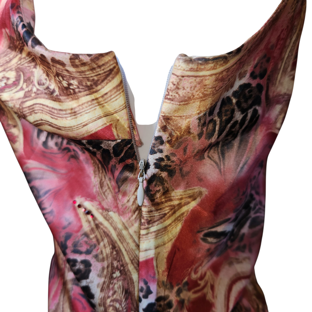 Floyd Red and Gold Midi Dress by Smith (M)