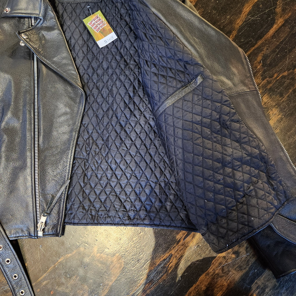 Asymmetrical Zip Leather Jacket (M-L)